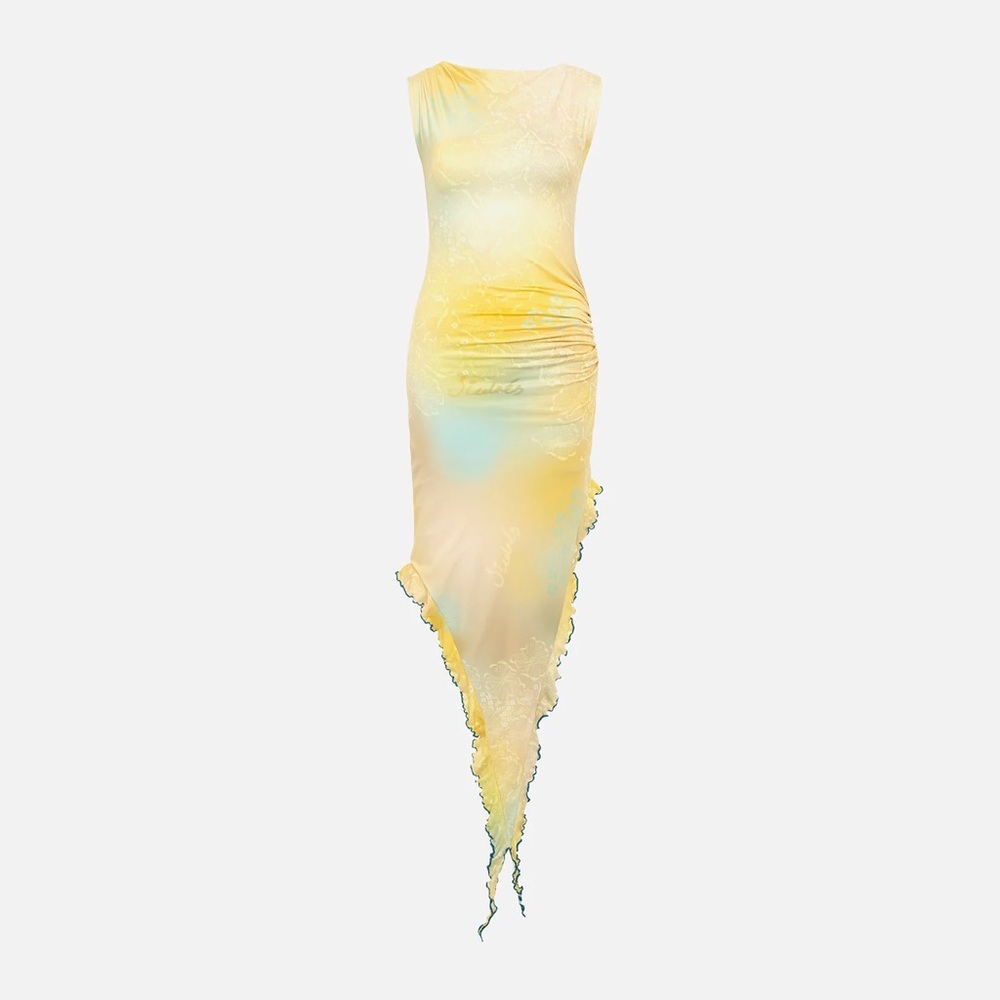 Eva Tie-dyed Midi Dress In Multicolour